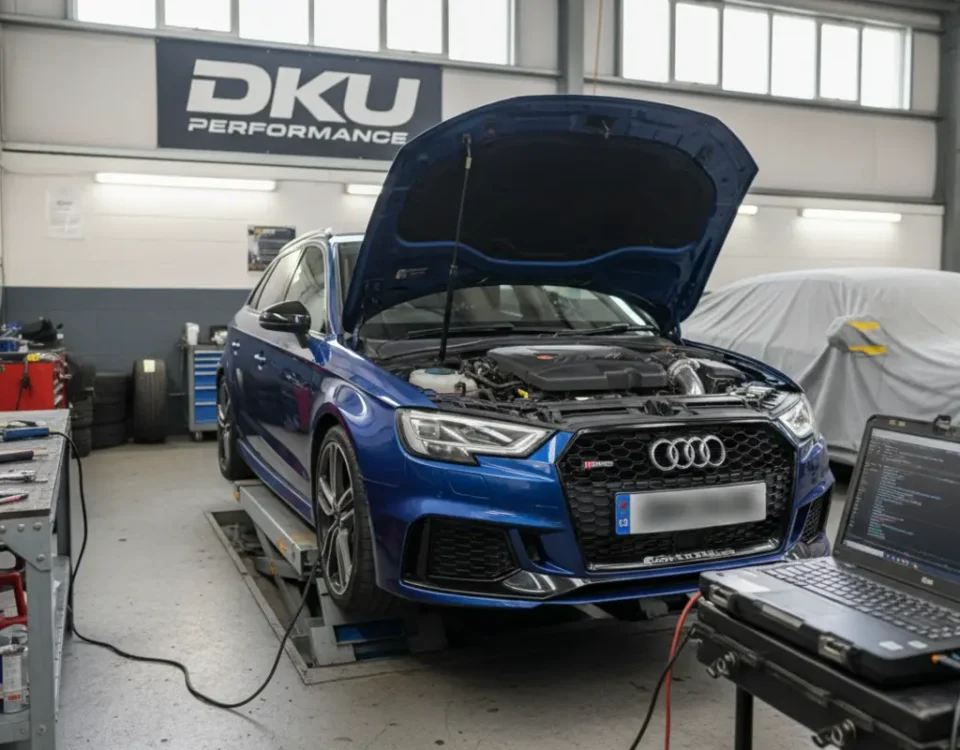 UK performance tuning and diagnostics in a professional automotive workshop